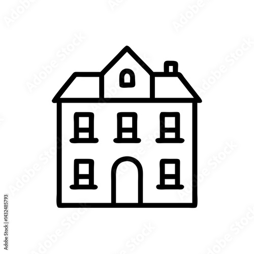 Vintage Townhouse Architecture Icon Design