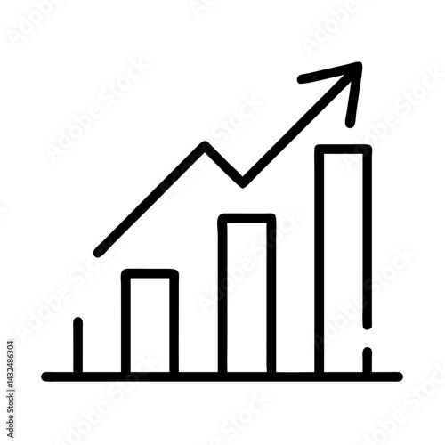 Sales Growth Chart Zoomed In Icon Design