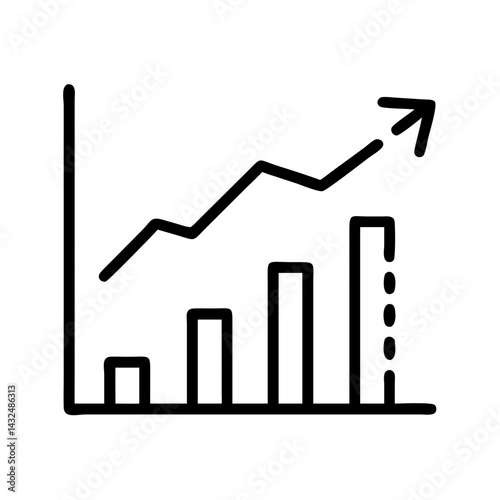 Sales Growth Chart Zoomed In Icon Design