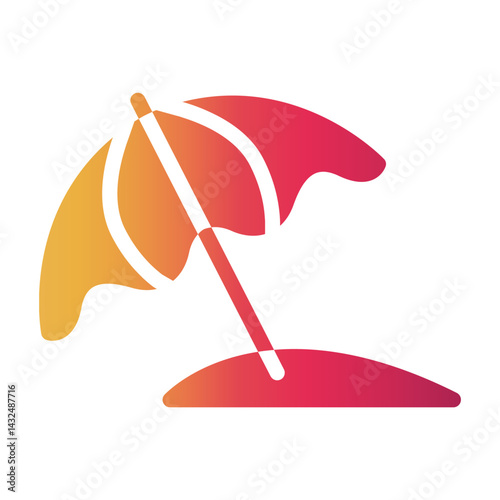 umbrella beach Gradient icon