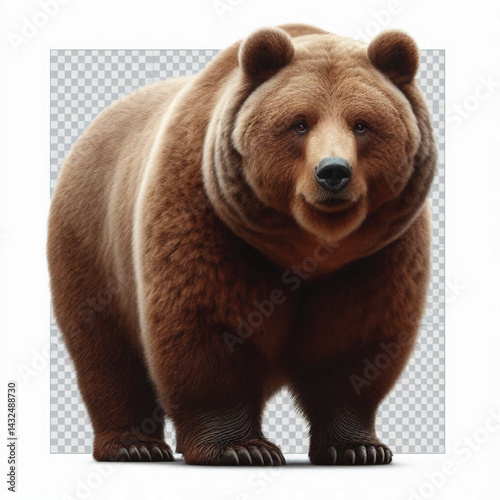 Wallpaper Mural Big Brown Bear Isolated on White Background with Transparent PNG Effect write me the Torontodigital.ca