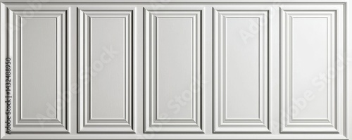 Timeless white wood paneling ideal for various design projects.
