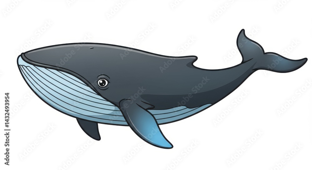 Obraz premium Stylized whale is displayed against a plain background