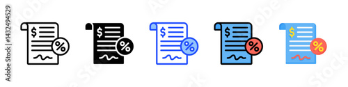 Tax Icon Collection With Multiple Styles
