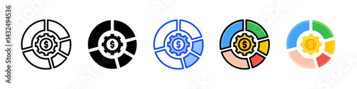Asset Allocation Icon Collection With Multiple Styles