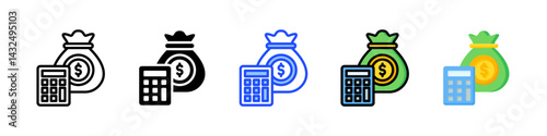 Budget Icon Collection With Multiple Styles