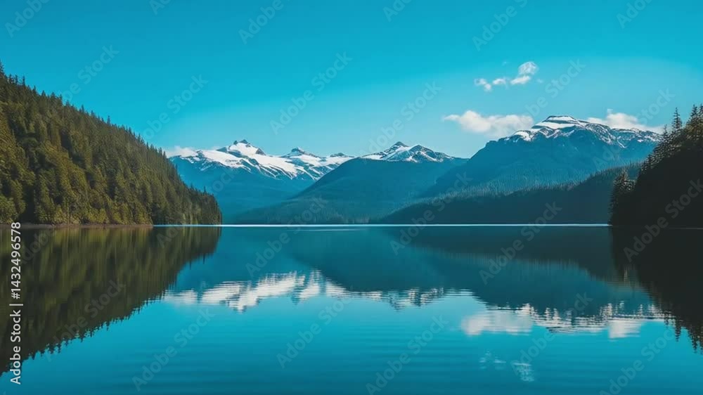 Wide-Angle View of Mountains and Water in Howe Sound, Squamish generative ai
Wide-Angle View of Mountains and Water in Howe Sound, Squamish generative ai