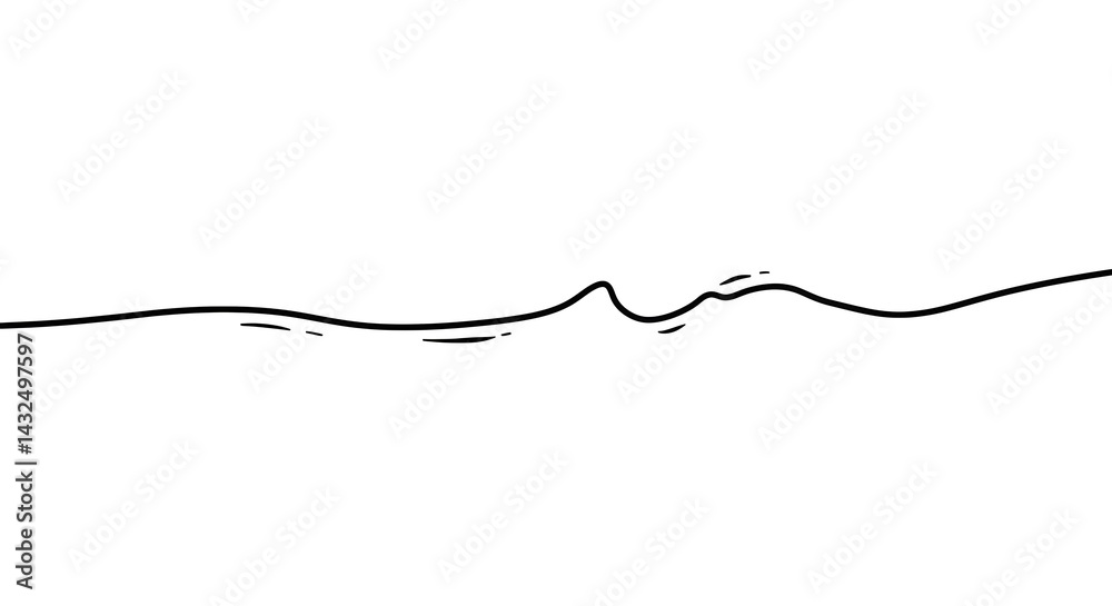 Abstract Line Art Wavy, Hand-Drawn Stroke Illustration - Simple, Elegant Design Element Abstract Line Art Wavy, Hand-Drawn Stroke Illustration - Simple, Elegant Design Element