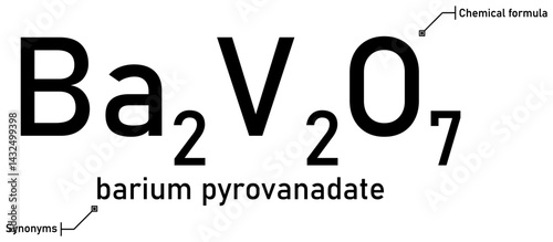 Barium pyrovanadate chemical formula and synonyms with callout titles