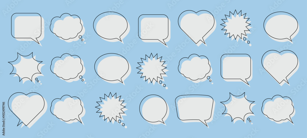 Set of speech bubble icon, Vector set of chat bubbles. Set of speech bubble icon, Vector set of chat bubbles.