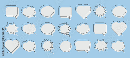 Set of speech bubble icon, Vector set of chat bubbles.