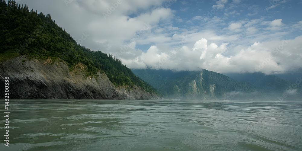 Clouds Drift Over Verdant Mountains
