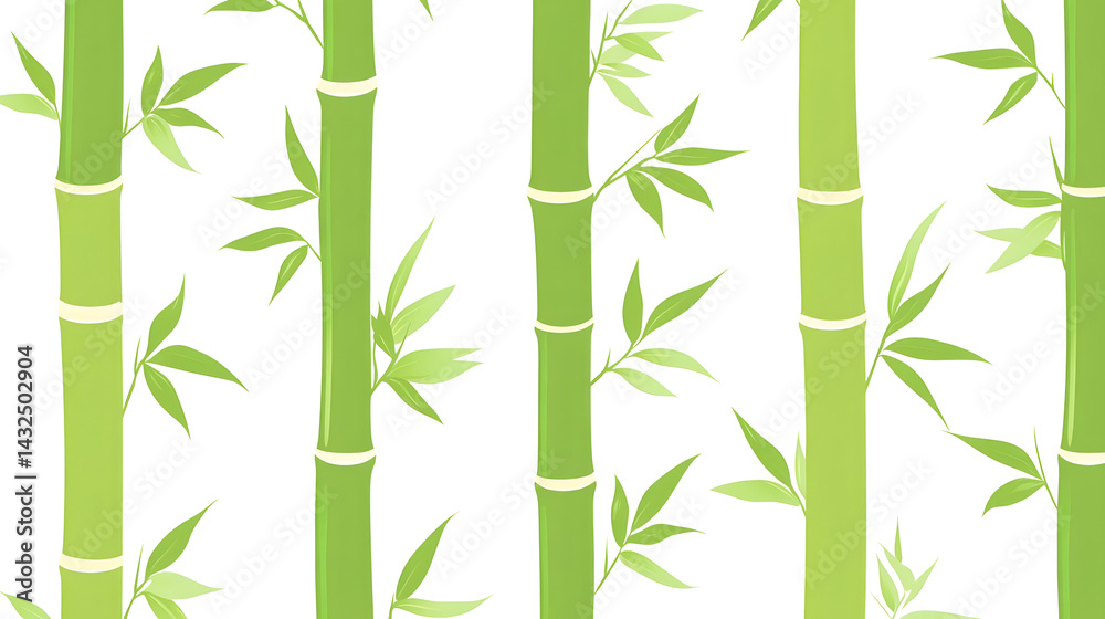 Bamboo Forest: Lush Green Stalks & Leaves