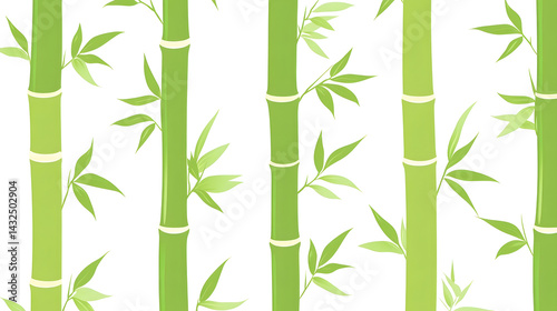 Obraz na płótnie Bamboo Forest: Lush Green Stalks & Leaves w salonie