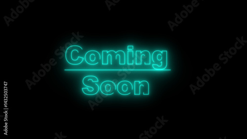 neon lighting Coming soon text on background illustration