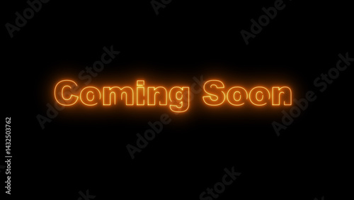 neon lighting Coming soon text on background illustration