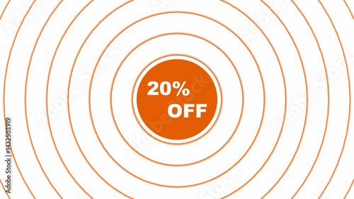 20% Off offer banner icon illustration