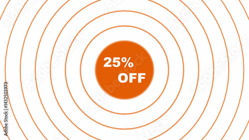25% Off offer banner icon illustration