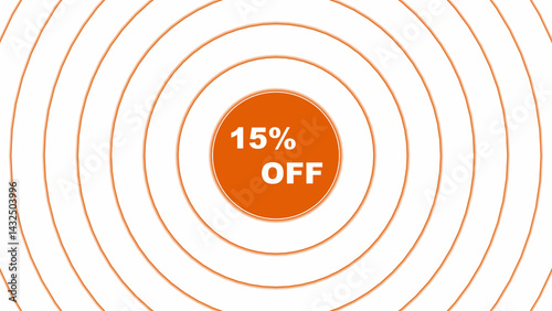 15% Off offer banner icon illustration