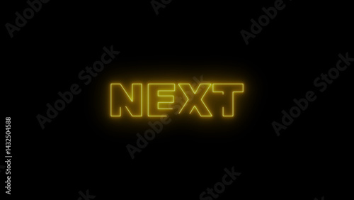 Neon line glowing next text animation icon