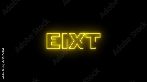 Neon line glowing Exit text animation icon