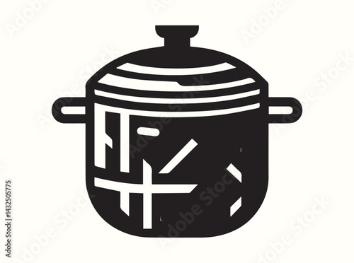 Basic black pot outline for cookbook