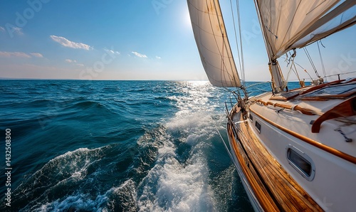 Sailing yacht in the ocean at sunset