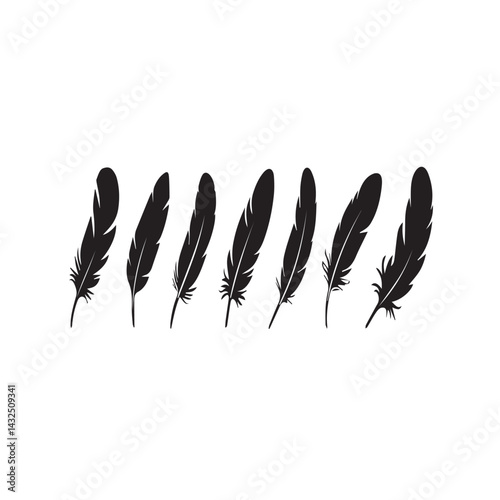 feather vector illustration silhouette