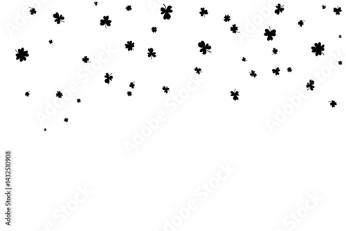 falling clover leaves silhouette