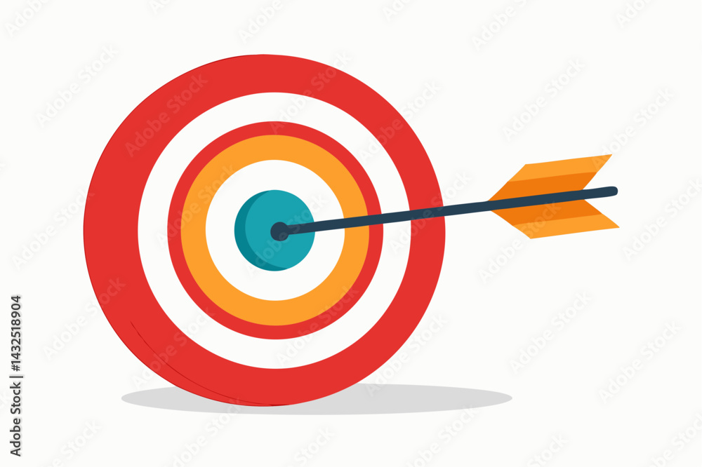 Target With Arrow In Bullseye Business Success a vector illustration Target With Arrow In Bullseye Business Success a vector illustration