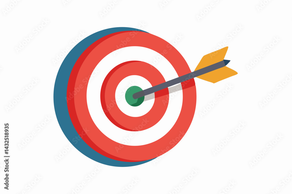 Target With Arrow In Bullseye Business Success a vector illustration Target With Arrow In Bullseye Business Success a vector illustration