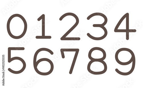 かわいいシンプルな手書きの数字セット