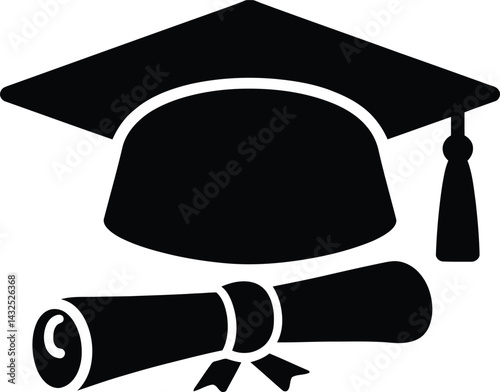 graduation cap and diploma