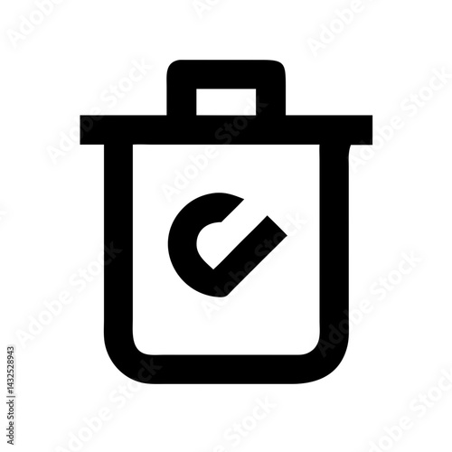 Trash Alternate Check Icon Vector Illustration