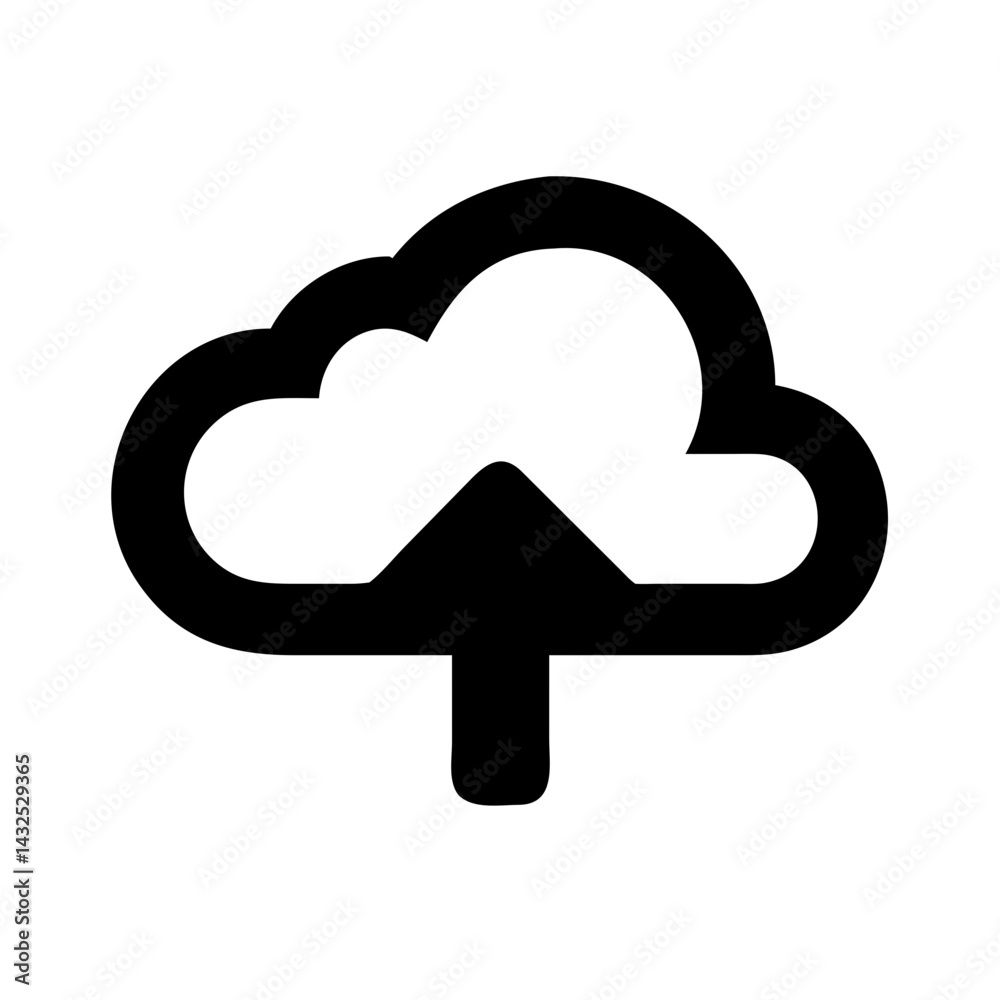 Upload Cloud Icon Vector Illustration Upload Cloud Icon Vector Illustration