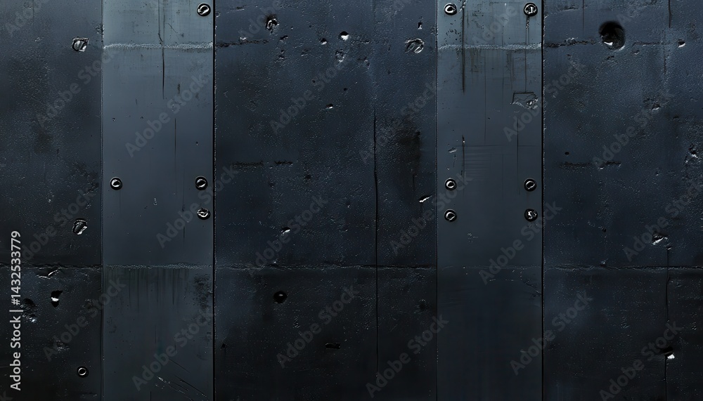 Fototapeta premium Dark, textured, industrial wall panels