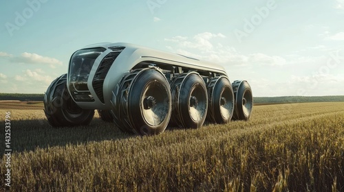 Futuristic agriculture: Autonomous tractor cultivating the field of tomorrow