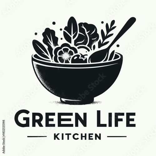Bowl of Green Life: a vibrant illustration of a bowl bursting with fresh, organic produce, reflecting a commitment to health, sustainability, and wholesome eating.