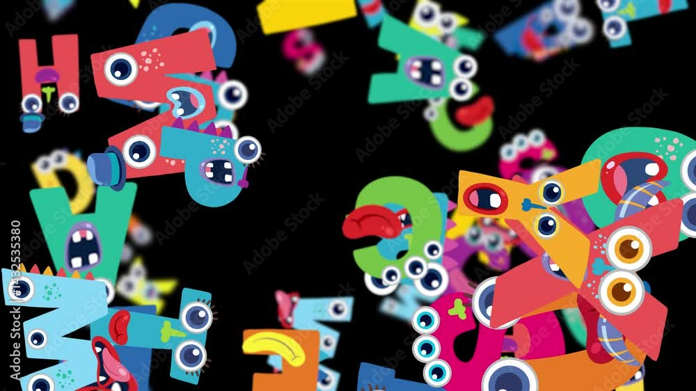 Colorful Animated Letters with Playful Expressions Colorful Animated Letters with Playful Expressions