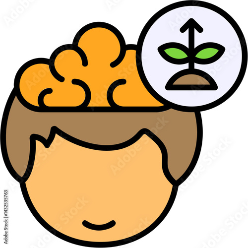 Growth Human Mind Filled Icon