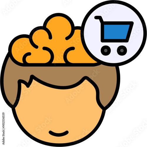 Cart Human Mind Filled Icon