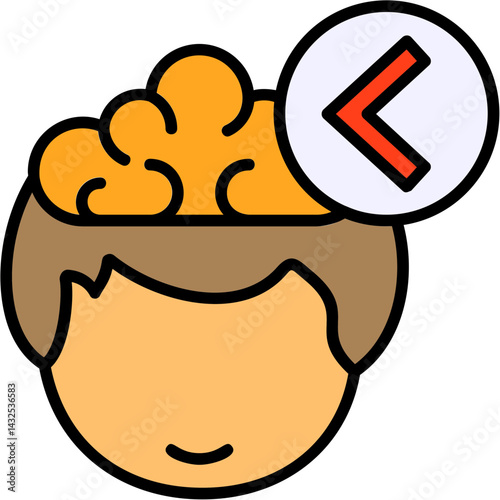 Chevron Backward Human Mind Filled Icon