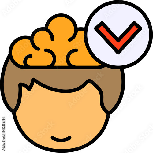 Chevron Down Human Mind Filled Icon