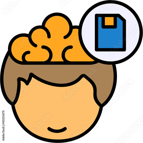 Save Human Mind Filled Icon