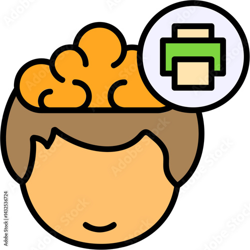 Print Human Mind Filled Icon
