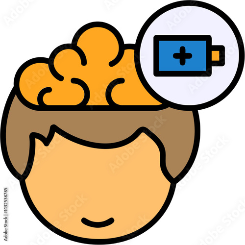 Battery Saver Human Mind Filled Icon