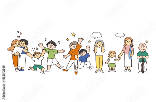 ポジティブな人のイラストセット