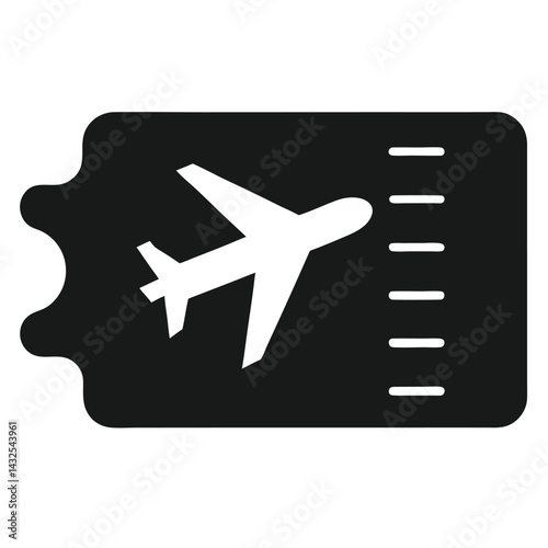 airplane pass silhouette icon isolated on white