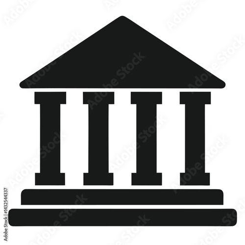 financial institution silhouette icon isolated on white