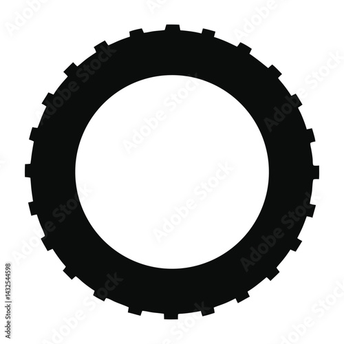 bicycle wheel silhouette icon isolated on white